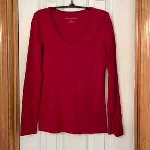 True red long sleeve Eddie Bauer tee size small